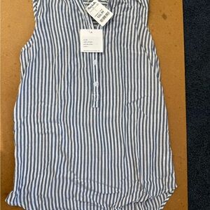 beachlunchlounge Blue and White Striped Blouse